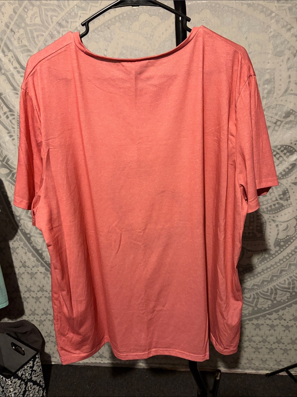Heart Graphic Short Sleeve T-Shirt Pink Coral Plus Size 2X 3X Ptp 27 no tags - Picture 2 of 2